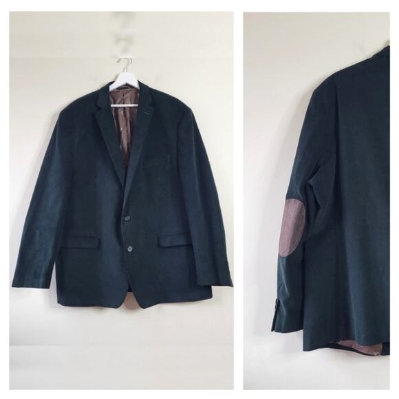 Lauren Ralph Lauren Men's Corduroy Jacket Sport Coat Green Elbow Patches50L
